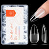 Picture of modelones Medium Almond Nail Tips, Pre-shaped Full Cover Fake Nails Soft Gel Acrylic Nail Tips Nail Extension False Gel x Nail Kit 216PCS 12Sizes