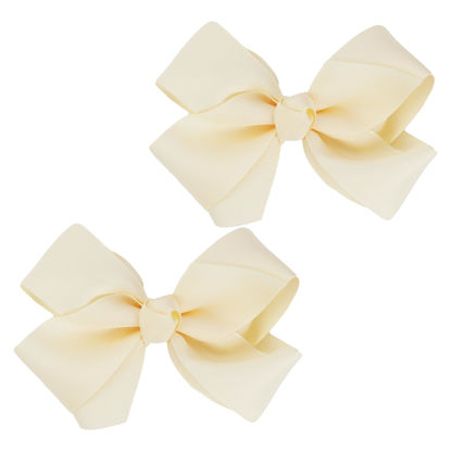 Picture of 3 Inch Grosgrain Bow for Little Girls- Set of 2 (Ivory)