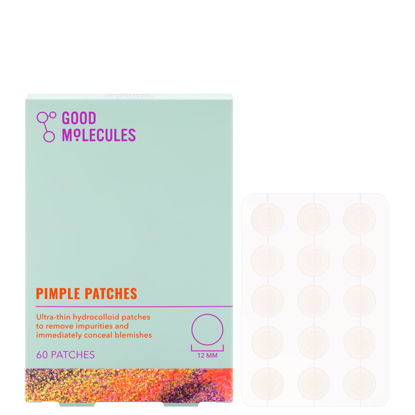 Picture of Good Molecules Pimple Patches (60 Patches) - Ultra-Thin Hydrocolloid Patches To Conceal Whiteheads, Blackheads And Blemishes, Target Ance and Impurities - Skin Care For Face With Cellulose And Pectin