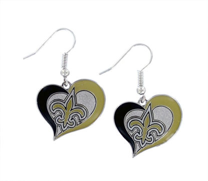 Picture of NFL New Orleans Saints Swirl Heart Earrings