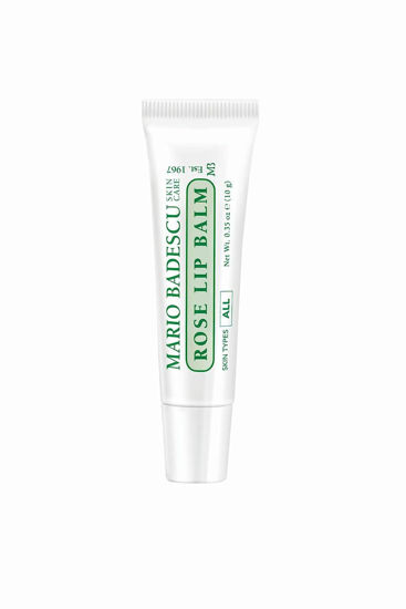 Picture of Mario Badescu Moisturizing Rose Lip Balm for Dry Cracked Lips, Infused with Coconut Oil and Shea Butter, Ultra-Nourishing Lip Care Moisturizer for Soft, Smooth and Supple Lips, 0.35 Oz