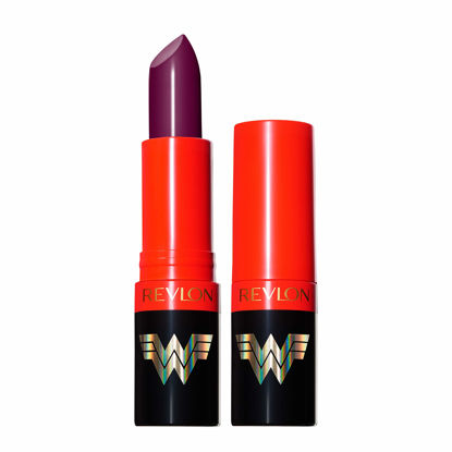 Picture of Revlon x WW84 Wonder Woman Super Lustrous Lipstick with Vitamin E and Avocado Oil, Cream Lipstick in Deep Purple, 006 Truth Seeker, 0.15 oz