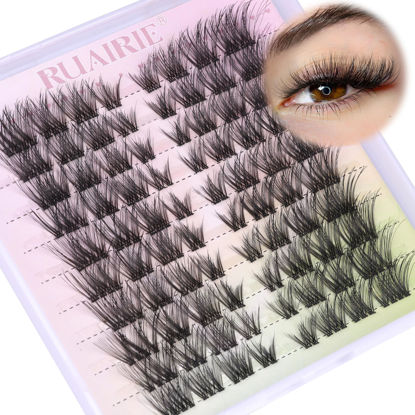 Picture of Lash Clusters Eyelash Extensions Wispy Eyelash Clusters 80pcs 8-16MM Individual Lashes Extensions Natural Cluster Lashes Clear Band by Ruairie