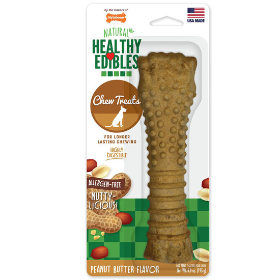 Picture of Nylabone Healthy Edibles Natural Dog Chews Long Lasting Peanut Butter Flavor Treats for Dogs, X-Large/Souper (1 Count)