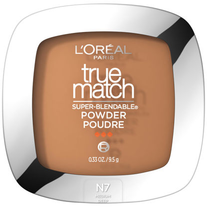 Picture of L'Oreal Paris True Match Super Blendable Oil Free Foundation Powder, N7 Medium Deep, 0.33 oz, Packaging May Vary