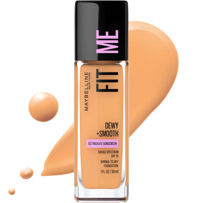 Picture of Maybelline Fit Me Dewy + Smooth Liquid Foundation Makeup, Golden Beige, 1 Count (Packaging May Vary)