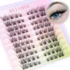 Picture of Lash Clusters Eyelash Extensions Wispy Natural Eyelash Clusters 80pcs DIY Lash Extensions 8-16MM Individual Lashes Clear Band Wispy Lash Clusters by Ruairie