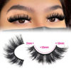 Picture of JIMIRE Mink Lashes Natural Look Silk False Eyelashes Fluffy Cat Eye 6D Wispy Faux Mink Lashes Flat Soft Strips 15MM Fake Lashes 7 Pairs Pack