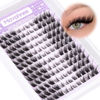 Picture of Mavphnee Lash Clusters Fluffy Cluster Eyelash Extensions 144 Pcs Fox Eye Lashes Left & Right Individual Lashes Wispy DIY Lash Extension Natural Cluster Lashes Pack