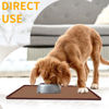 Picture of Ptlom Pet Placemat for Dog and Cat, Waterproof Silicone Pet Feeding Bowl Mats for Food and Water, Small Medium Large Dogs Mat Prevent Residues from Spilling to Floor, Brown, 11.8"x11.8"