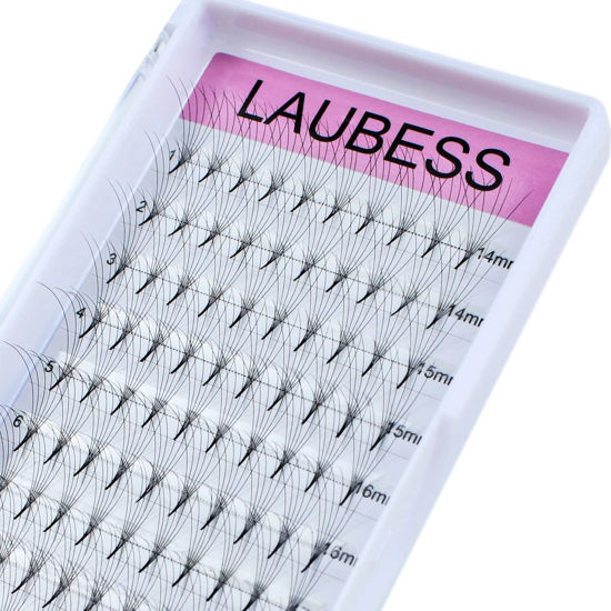 Picture of Volume Lash Extensions Premade Lash Fans 5D 6D 8D 10D 12D 14D 20D Premade Fans Eyelash Extensions Pointed Base Pre Fanned Volume Eyelash Extensions (6D-0.07D-9-16mm)