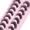 Picture of JIMIRE Faux Mink Lashes Wispy Fairy Strip Lashes Full Fluffy False Eyelashes Cat Eye Pestañas 5D Multilayer Spiky Butterfly 15MM Volume Fake Lashes 8 Pairs Pack