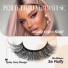 Picture of JIMIRE Faux Mink Lashes Wispy Fairy Strip Lashes Full Fluffy False Eyelashes Cat Eye Pestañas 5D Multilayer Spiky Butterfly 15MM Volume Fake Lashes 8 Pairs Pack