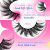 Picture of JIMIRE Mink Lashes Fluffy False Eyelashes Volume 6D Cat Eye Lashes 17mm D Curl Strip Lashes Look Like Extensions Fox Eye Fake Lashes 7 Pairs Pack