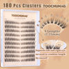 Picture of Natural Lash Clusters Wispy Eyelash Clusters C Curl Left&Right Cluster Eyelashes Extensions 180pcs Cluster Lashes DIY Individual Lash Extension Thin Band Cat Eye Lashes by TOOCHUNAG