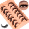 Picture of ALICROWN False Eyelashes, 7 Pairs Fluffy Cat Eye, Wispy Strip False Lashes, Mink Lashes, Long Volume, Fake Eyelashes, Cruelty Free, Black