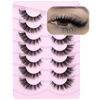 Picture of Wispy Lashes Cat Eye False Eyelashes Natural Lashes Fluffy Strip Fake Eyelashes Fox Eye Lashes Mink Clear Band Lashes 7 Pairs