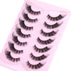 Picture of Wispy Lashes Cat Eye False Eyelashes Natural Lashes Fluffy Strip Fake Eyelashes Fox Eye Lashes Mink Clear Band Lashes 7 Pairs