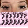 Picture of Lashes Wispy False Eyelashes Natural Fairy Fake Eyelashes Cat Eye Lashes Mink Long Strip Eyelashes Doll Manga Lashes 7 Pairs C Curl Lashes Pack by ALICROWN