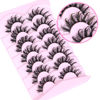 Picture of Lashes Wispy False Eyelashes Natural Fairy Fake Eyelashes Cat Eye Lashes Mink Long Strip Eyelashes Doll Manga Lashes 7 Pairs C Curl Lashes Pack by ALICROWN