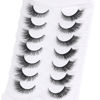 Picture of False Eyelashes Cat Eye Lashes Natural Fluffy Eyelashes Wispy Strip Lashes Mink Volume Fake Eyelashes 7 Pairs Natural Lashes Cat Eye ALICROWN