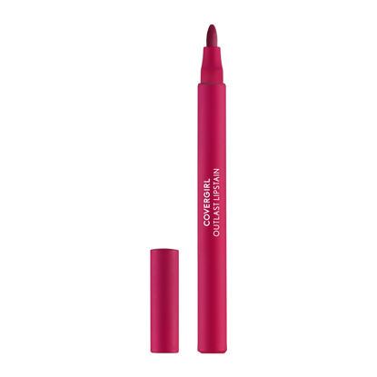 Picture of COVERGIRL Outlast, 70 Crimson Glory, Lipstain, Smooth Application, Precise Pen-Like Tip, Transfer-Proof, Satin Stained Finish, Vegan Formula, 0.06oz