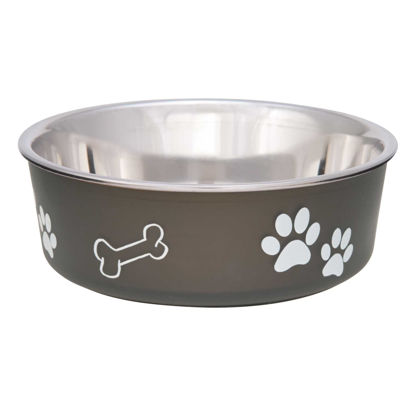 Picture of Loving Pets - Bella Bowls - Dog Food Water Bowl No Tip Stainless Steel Pet Bowl No Skid Spill Proof (Medium, Espresso Brown)