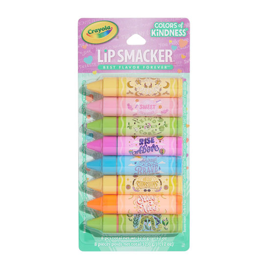 Picture of Lip Smacker Crayola Party Pack - 8 Moisturizing Lip Balms, Hydrating & Protecting, Fun Flavors, Glossy Finish, Cruelty-Free - Color of Kindness