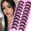 Picture of Wispy False Eyelashes Fluffy Mink Lashes Natural Look Cat Eye Lashes Pack 10 Pairs Fake Eyelashes Like Extensions 5D Volume Strip Lashes 18mm Mink Eyelashes by TNFVLONEINS