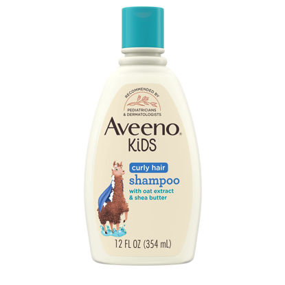 Picture of Aveeno Kids Curly Hair Shampoo, Hydrating Shampoo, Kids Curly Hair Products, Oat Extract & Shea Butter Gentle Scent, 12 fl. oz (Pack of 1)