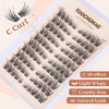 Picture of TOOCHUNAG Lash Clusters 8-16 Natural Eyelash Clusters 100pcs C Curl Wispy Individual Lashes Left&Right DIY Lash Extension Thin Band Cluster Eyelashes Extensions