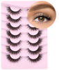 Picture of Lashes Natural Look Faux Mink Lashes Fluffy Wispy Eyelashes Short Natural False Lashes Cat Eye 6D Volume Strip Lashes Pack 7 Pairs