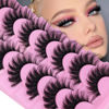 Picture of JIMIRE Faux Mink Lashes Fluffy Volume False Eyelashes Pack Dramatic Natural Look Wispy Cat Eye 18MM Fake Lashes 7 Pairs