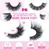 Picture of JIMIRE Mink Lashes Fluffy Cat Eye Natural False Eyelashes Volume Wispy Faux Mink Lashes Fox Eye Crossed 16MM Fake Lashes Look Like Eyelash Extensions Pestañas 7 Pairs Pack