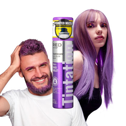 Picture of KISS Temporary Hair Color Spray - One Day Instant Fast-Drying Washable Hair Dye for Halloween Party, DIY Cosplay, Hair Styling (Vivid Violet)