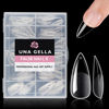 Picture of UNA GELLA Medium Stiletto Nail Tips Full Cover 216Pcs Stiletto Press On Nails Pre etched Stiletto Soft Gel X Nails Clear Fake False Nails For Nail Extensions Home Nail Art Salon 12 Sizes