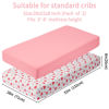 Picture of GUNTAIL Baby Crib Sheets for Boys Girls, 2 Pack Fitted Crib Sheet for Standard Crib and Toddler Mattress, Soft Microfiber Baby Sheet 52x28x8in. (Love & Pink)