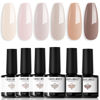 Picture of modelones Nude Gel Nail Polish Set 6 Colors, Nuetral Skin Tones Beige Taupe Ivory White Pastel Pink Grey Light Brown for All Seasons, Soak Off Manicure Kit Nail Art Design Salon at Home Gift