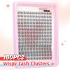 Picture of Wispy Lash Clusters Natural Cluster Lashes 180Pcs 9-12MM Individual Eyelash Extensions Short Wispy C Curl Eyelash Clusters Lashes Super Thin Band by PHKERATA (9-12MM, C Curl)