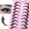 Picture of Lashes Natural Look Clear Band Cat Eye False Eyelashes zanlufly Fluffy Mink Fox Eye Lashes Wispy 6D Volume Durl Lashes Strip Eyelash Extension Look