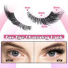 Picture of Lashes Natural Look Clear Band Cat Eye False Eyelashes zanlufly Fluffy Mink Fox Eye Lashes Wispy 6D Volume Durl Lashes Strip Eyelash Extension Look