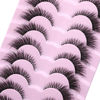 Picture of Lashes Natural Look Clear Band Cat Eye False Eyelashes zanlufly Fluffy Mink Fox Eye Lashes Wispy 6D Volume Durl Lashes Strip Eyelash Extension Look