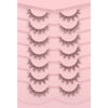 Picture of Pooplunch False Eyelashes Anime Lashes Wispy Short Natural Clusters Extension Look Fake Eyelash Invisible Band Spiky Manga Faux Mink Lashes 7 Pairs Pack