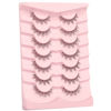 Picture of Pooplunch False Eyelashes Anime Lashes Wispy Short Natural Clusters Extension Look Fake Eyelash Invisible Band Spiky Manga Faux Mink Lashes 7 Pairs Pack