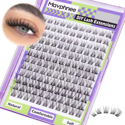 Picture of Mavphnee Natural Lash Clusters Wispy Eyelash Extensions C Curl Lash Extension10-16MM Eyelash Clusters 132 Pcs Lash Individuals DIY at Home