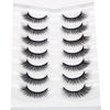 Picture of Pooplunch False Eyelashes Cat Eye Look Wispy Faux Mink Lashes Pack Fluffy Short Natural Volume 7 Pairs Fake Eyelashes Pack