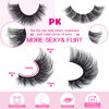 Picture of JIMIRE Faux Mink Lashes Fluffy Cat Eye Natural False Eyelashes Volume Wispy Fox Eye Crossed 17MM Thick Fake Lashes Look Like Eyelash Extensions Pestañas 7 Pairs Pack