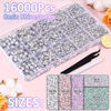 Picture of 16000Pcs Resin Rhinestones for Crafting, Clear Non Hotfix Flatback Gems, Bedazzling Crystal with 3Pcs 10ml B7000 Jewelry Glue for DIY Crafts Clothing Tumblers Shoes Fabric Nail Art