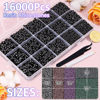 Picture of 16000Pcs Resin Jelly Rhinestones for Crafting, Black Non Hotfix Flatback Gems, Bedazzling Crystal with 3Pcs 10ml B7000 Jewelry Glue for DIY Crafts Clothing Tumblers Shoes Fabric Nail Art