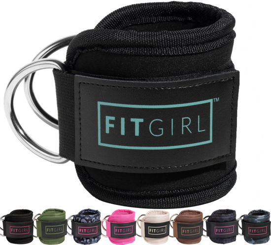 Picture of FITGIRL - Ankle Strap for Cable Machines and Resistance Bands, Work Out Cuff Attachment for Home & Gym, Glute Workouts - Kickbacks, Leg Extensions, Hip Abductors, for Women Only (Mint)